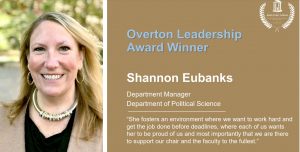 Award Citation for Shannon Eubanks